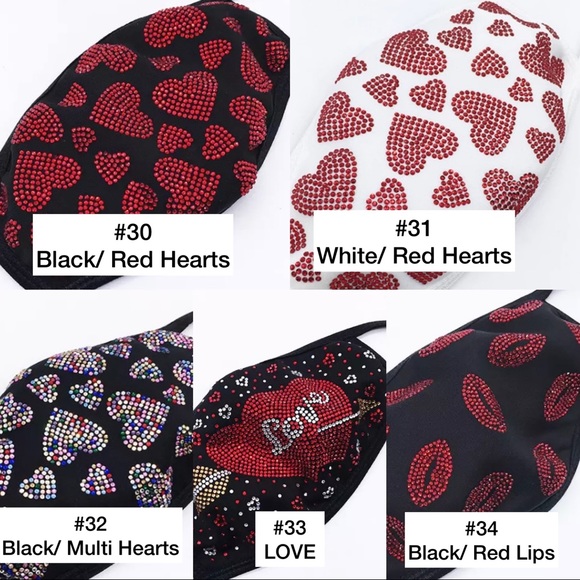 Lips Crystal Bling Face Mask - Picture 7 of 10